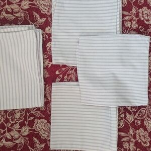 Striped Lavender And White Ticking Stripe Pillows And Sham 4 Pc Set